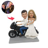 Bobblehead personalizzato per coppia di sposi in moto