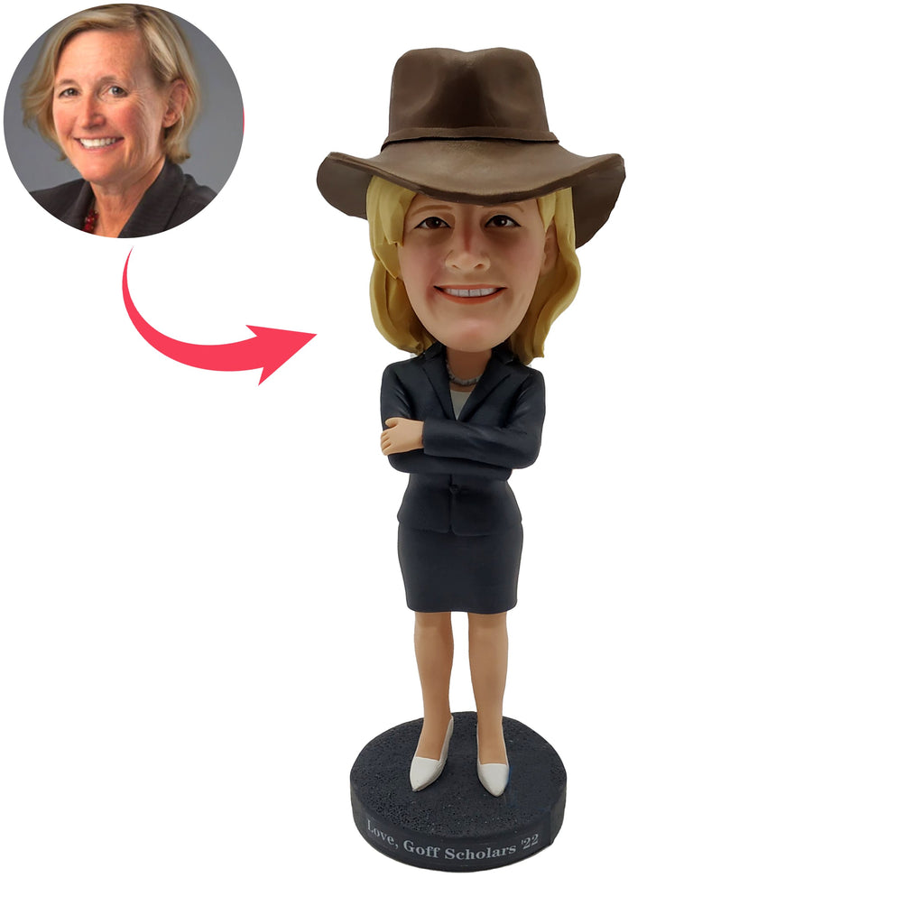 Bambola Bobblehead a forma di cowboy per capo donna