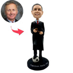 Bobblehead personalizzato del giudice con pallone da calcio