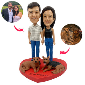 Bobblehead personalizzato per coppia con cane