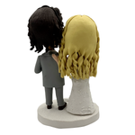 Cake topper personalizzato con bobblehead per coppie di sposi