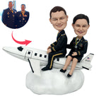 Bambola Bobblehead personalizzata con coppia di piloti