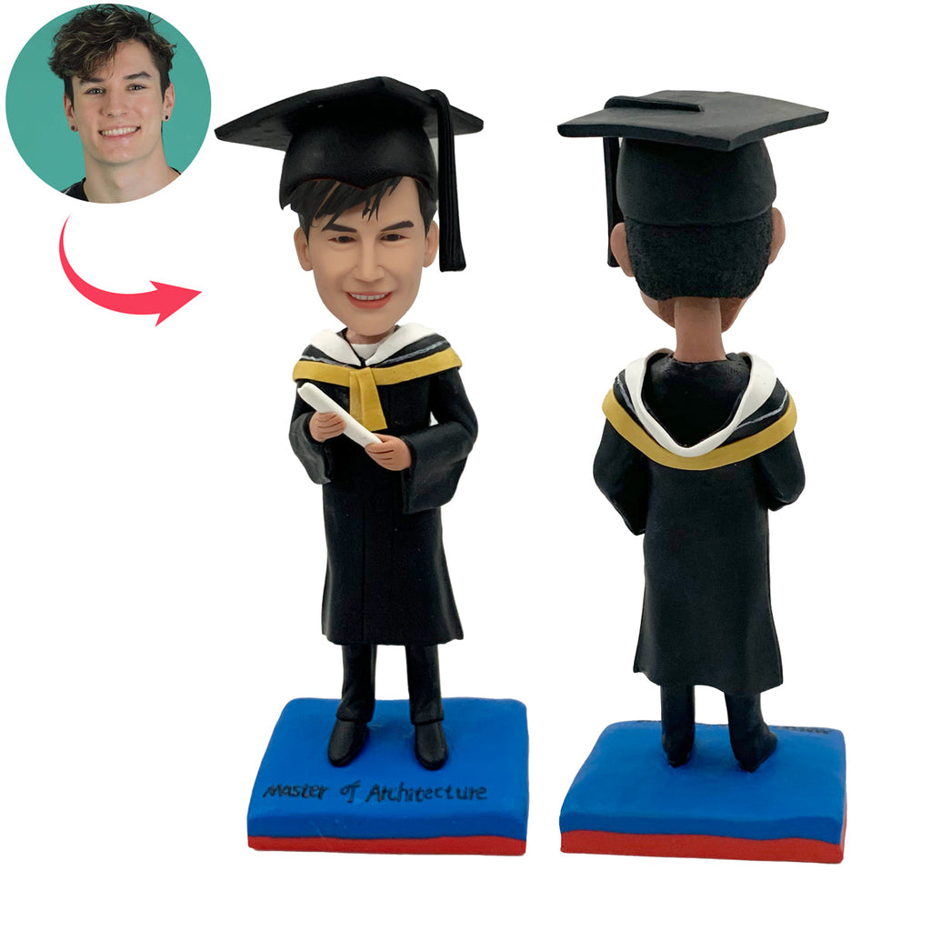 Bobblehead personalizzato per studenti universitari laureati
