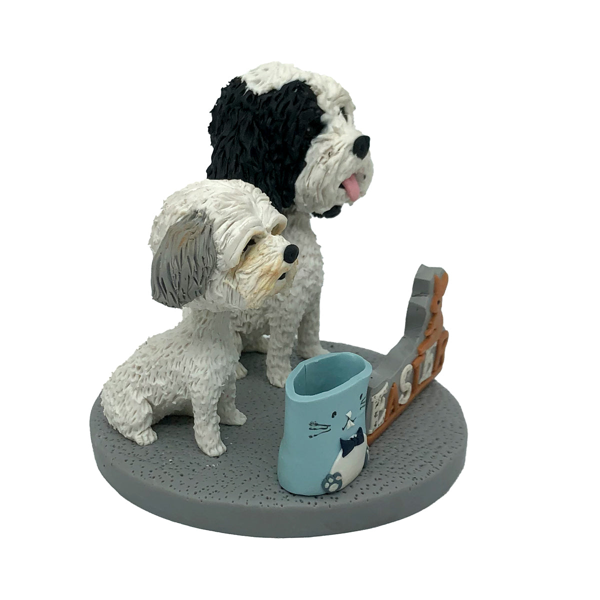 Bobblehead personalizzato con due adorabili cagnolini