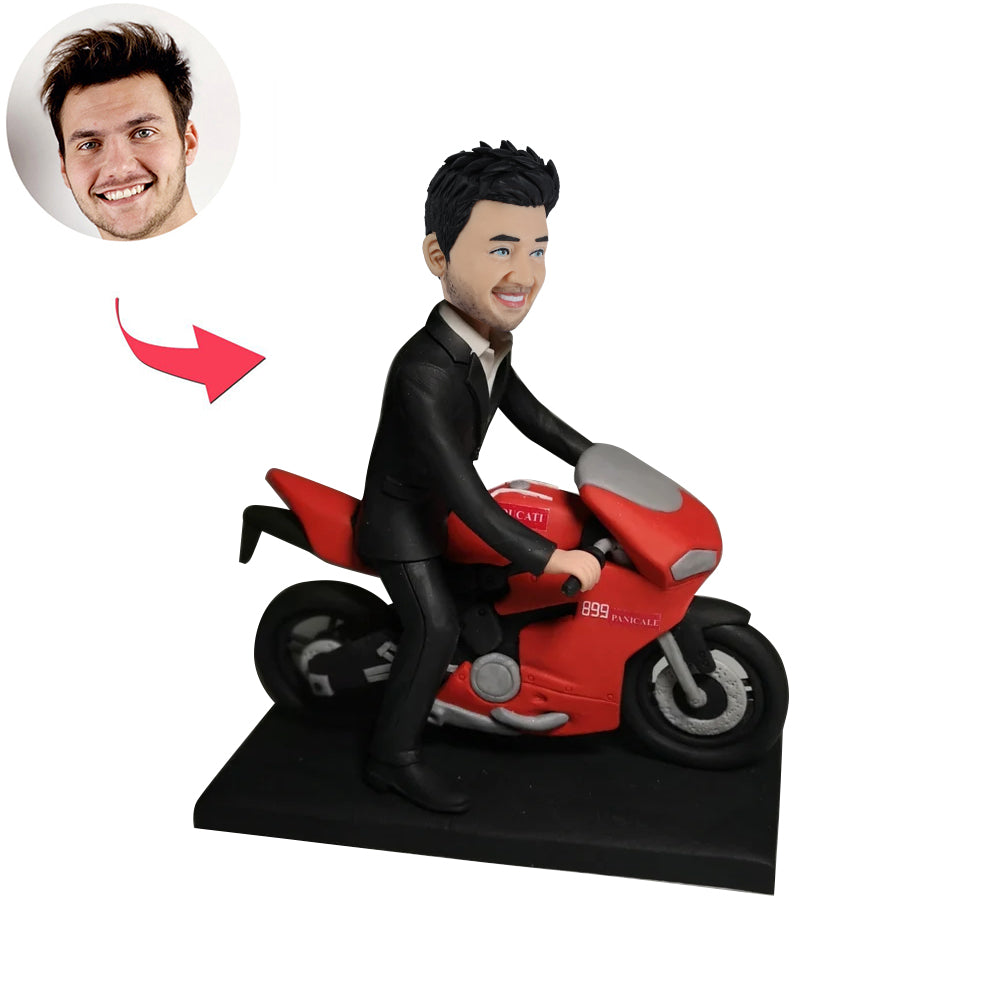Bambola Bobblehead a forma di motociclista