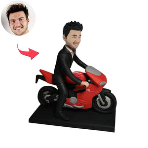 Bambola Bobblehead a forma di motociclista