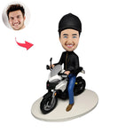 Regalo Bobblehead personalizzato per la festa del papà con motocicletta