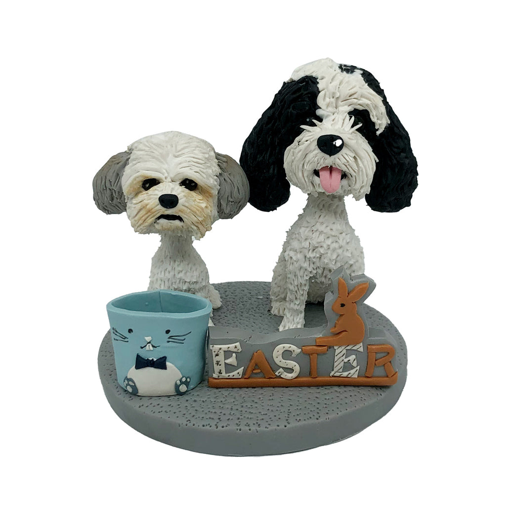 Bobblehead personalizzato con due adorabili cagnolini