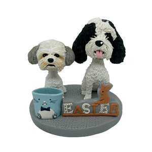 Bobblehead personalizzato con due adorabili cagnolini