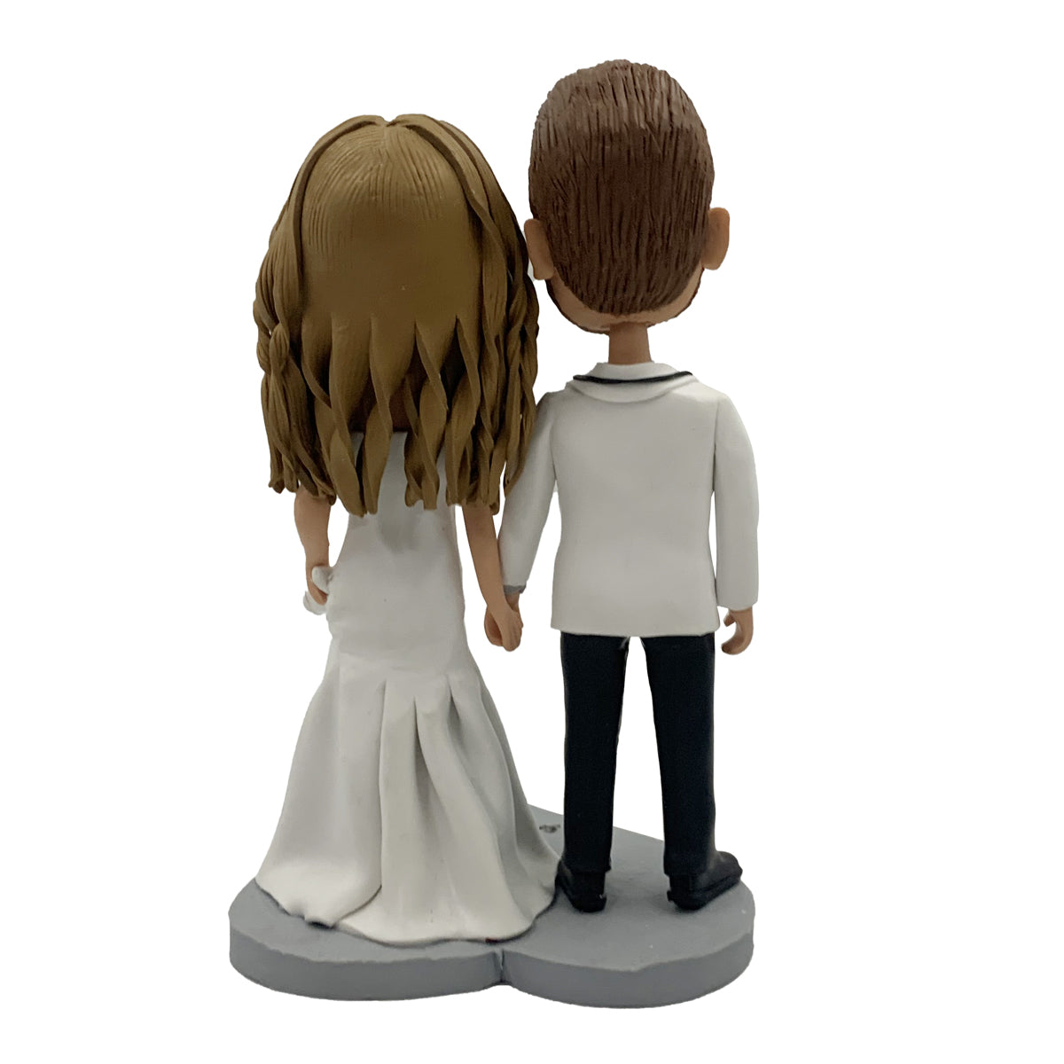 Bobblehead personalizzato per matrimonio con abiti bianchi