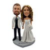 Bobblehead personalizzato per matrimonio con abiti bianchi