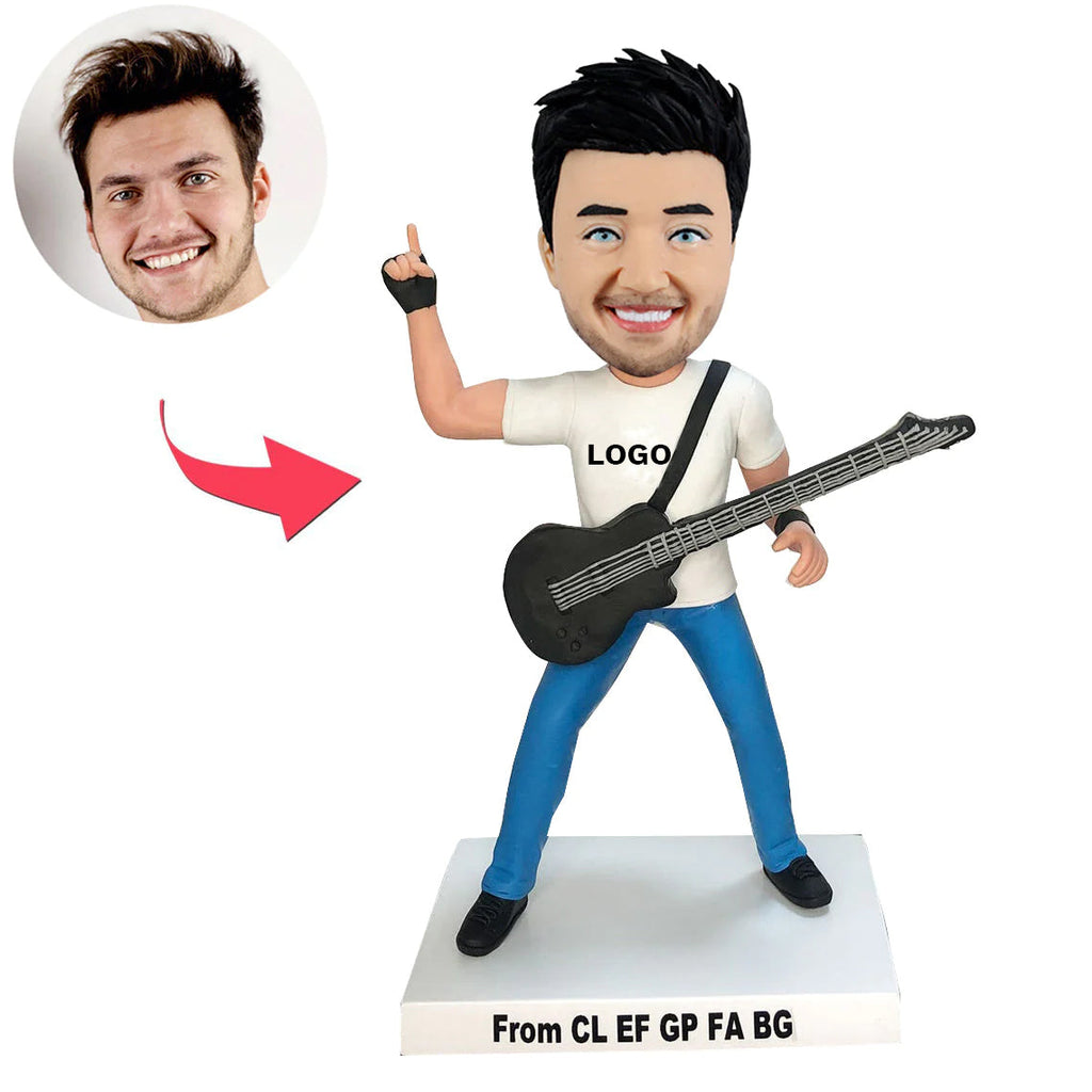 Bobblehead personalizzato con chitarra elettrica