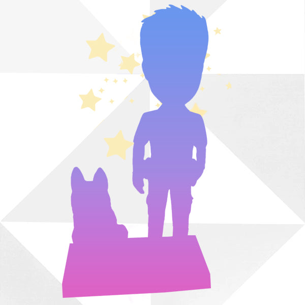 Bobblehead poliziotto completamente personalizzato con cane poliziotto