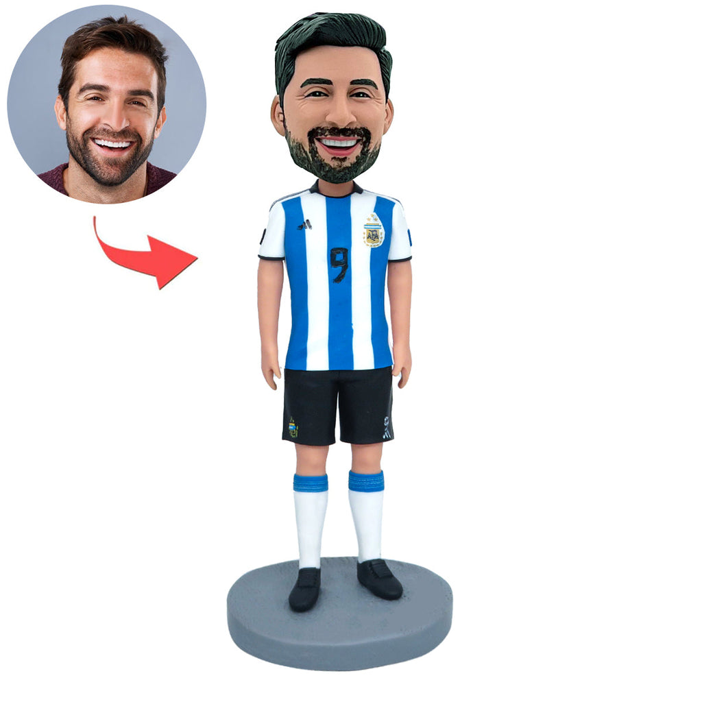 Bobblehead personalizzato con testo inciso della squadra Argentina della Coppa del Mondo