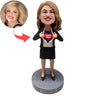 Bobblehead personalizzato di Super Mamma in abito da lavoro