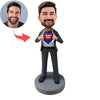 Bobblehead personalizzato di Super Papà in abito da lavoro
