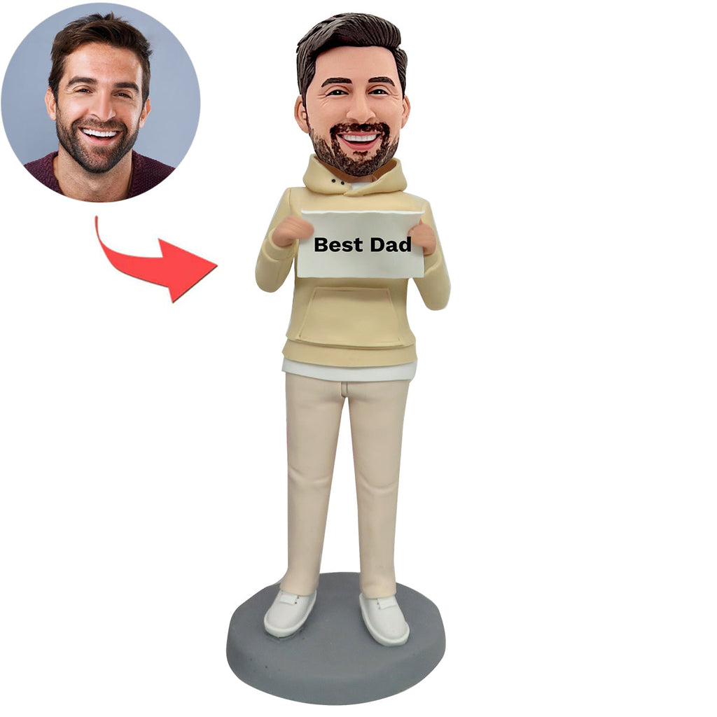 Bobblehead personalizzato con cappuccio raffigurante il miglior papà