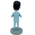 Bobblehead personalizzato di Super Papà in abito blu