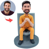 Bobblehead personalizzato con l'uomo divertente sul water