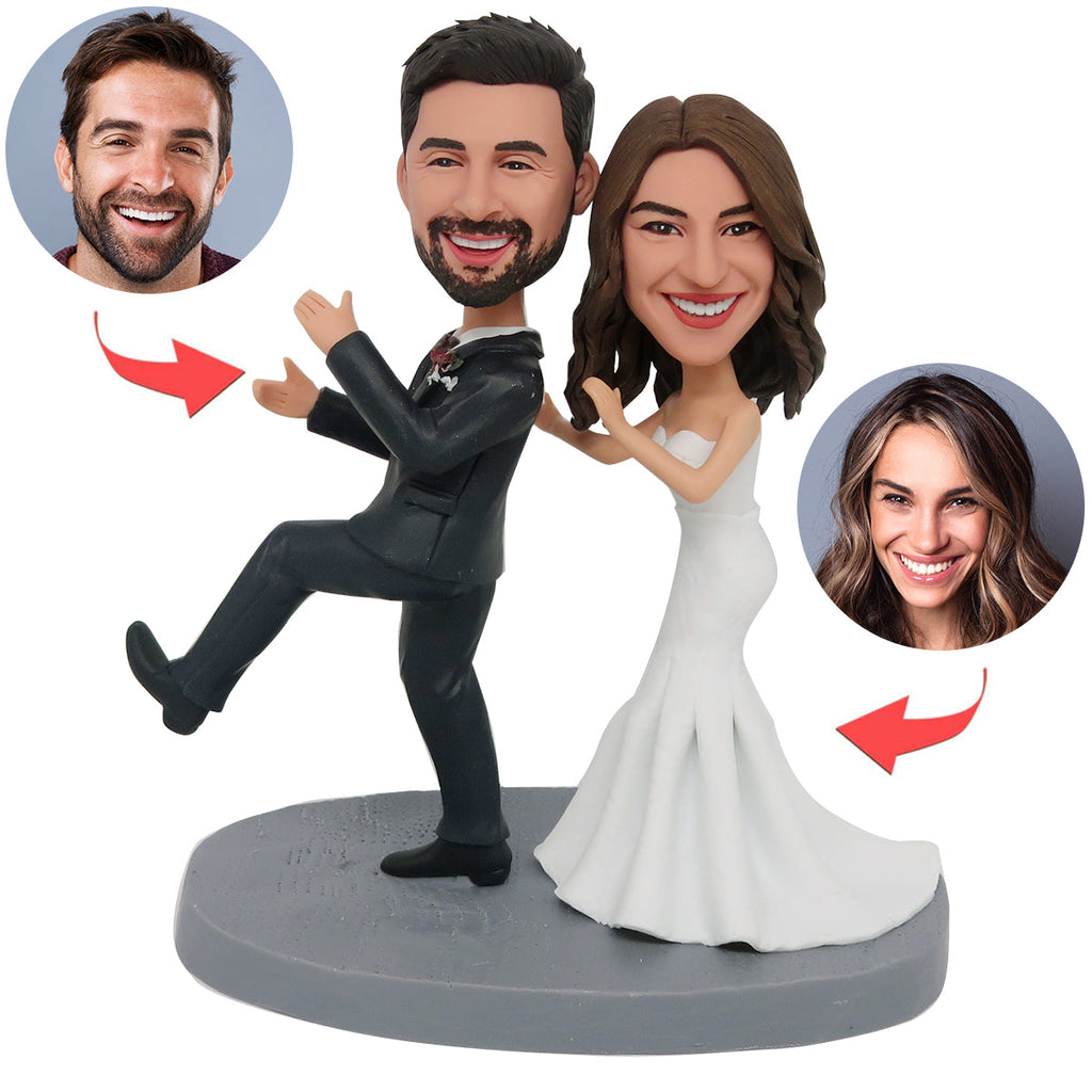 Danza in duetto con bobblehead personalizzata per coppie di sposi