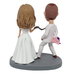 Topper per torta nuziale "Sposati" personalizzato con bobblehead