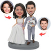 Bobblehead personalizzato per coppia di sposi appena sposati