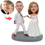 Topper per torta nuziale "Sposati" personalizzato con bobblehead