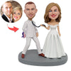 Topper per torta nuziale "Sposati" personalizzato con bobblehead