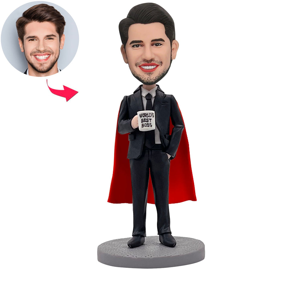 Bobblehead personalizzato del miglior capo superuomo d'affari del mondo