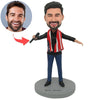 Bobblehead personalizzato con cantante e bandiera nazionale