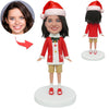 Bobblehead personalizzati a forma di ragazza felice come regalo di Natale