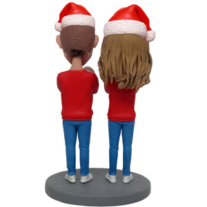 Bobblehead personalizzato per coppia, regalo di Natale e felice anno nuovo