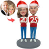 Bobblehead personalizzato per coppia, regalo di Natale e felice anno nuovo