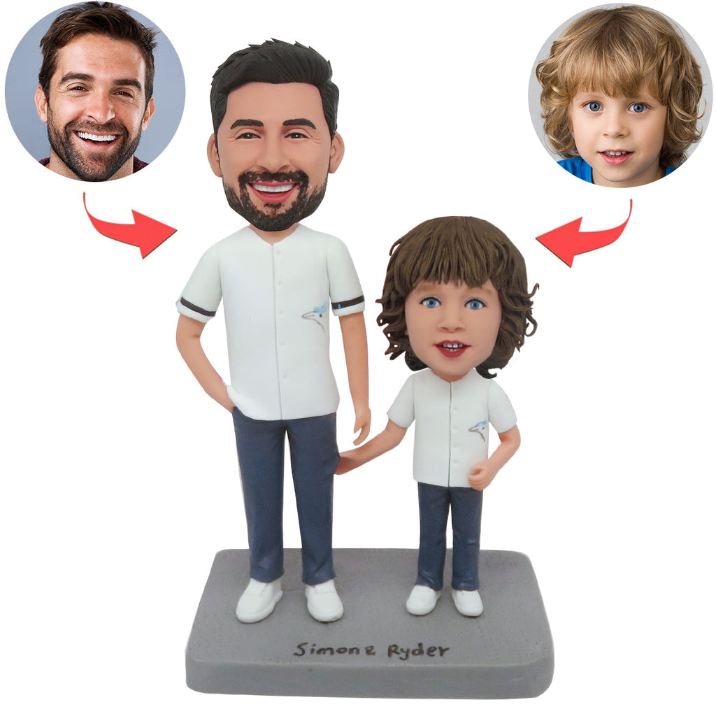 Bobblehead personalizzato con padre e figlio