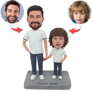 Bobblehead personalizzato con padre e figlio