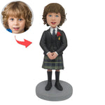 Bambola bobblehead personalizzata con divise a quadri