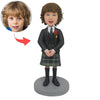 Bambola bobblehead personalizzata con divise a quadri