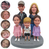 Bobblehead personalizzati per famiglie con 3 bambini