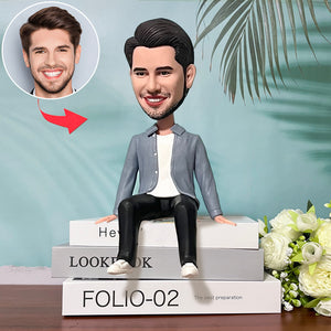 Bobblehead personalizzati da uomo casual, regalo per gli amici (base non inclusa)