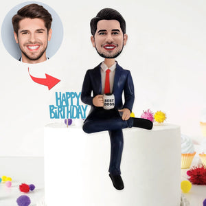 Bobblehead personalizzati, regalo di compleanno per il capo (base non inclusa)