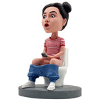 Bobblehead personalizzati con donne umoristiche sedute sul water