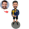 Bobblehead maschile personalizzato con trofeo del campionato