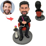 Bambola Bobblehead personalizzata raffigurante un uomo che fuma