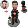 Bambola Bobblehead personalizzata raffigurante un uomo che fuma