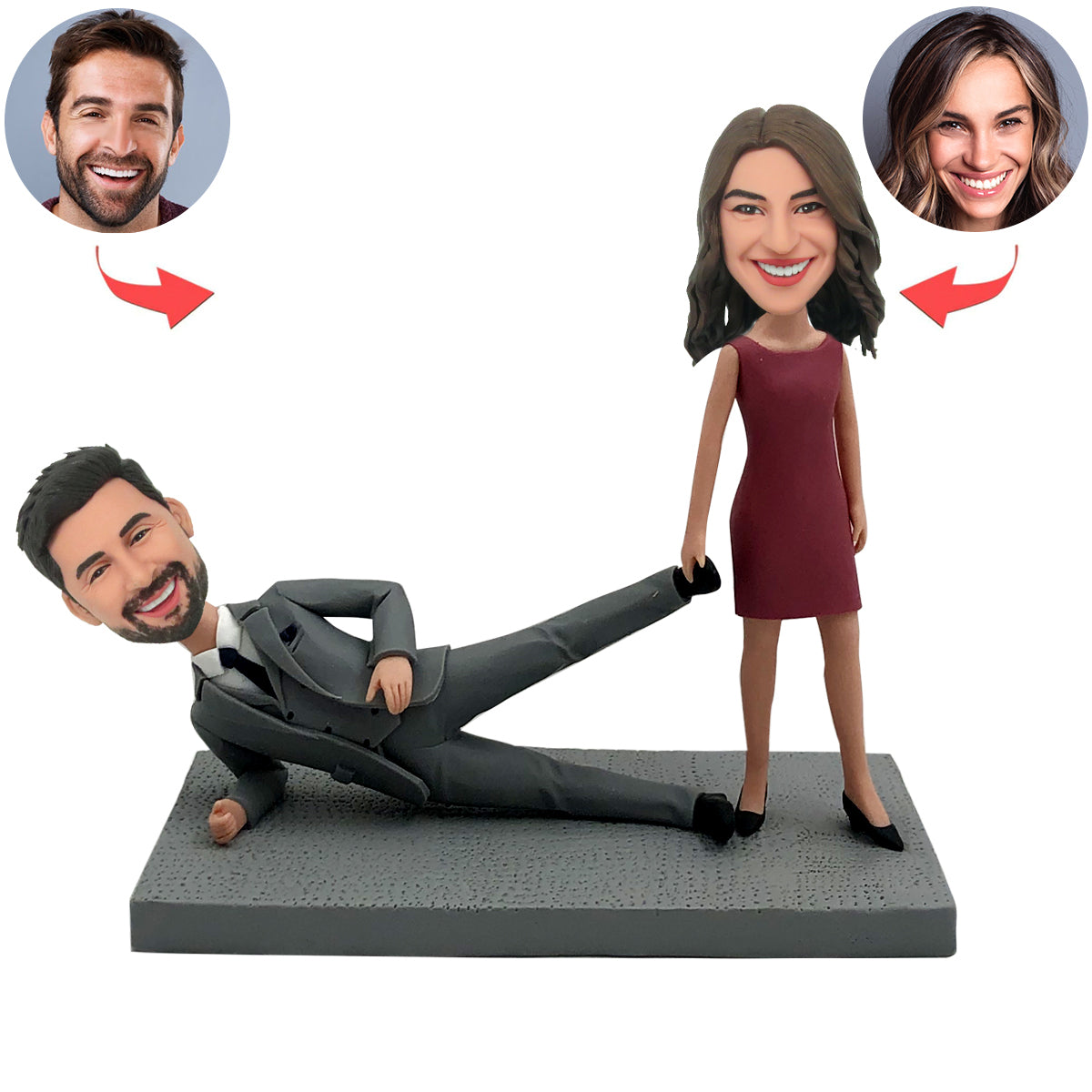 Idee regalo per San Valentino - Bobblehead personalizzato con coppia divertente