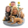 Bobblehead personalizzato per un familiare con 3 cani