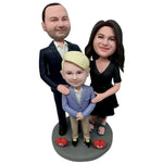 Bobblehead personalizzato con famiglia innamorata come regalo di Natale