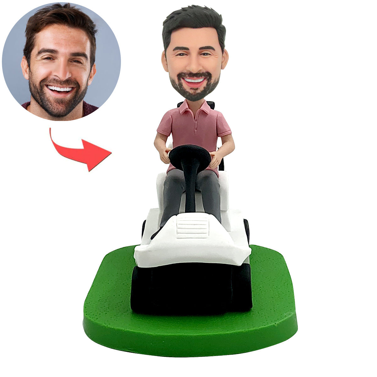 Idea regalo per la festa del papà: Bobblehead che guida un golf cart