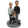 Bobblehead personalizzato con famiglia sportiva e cane