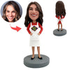 Bobblehead personalizzato con grembiule da super mamma